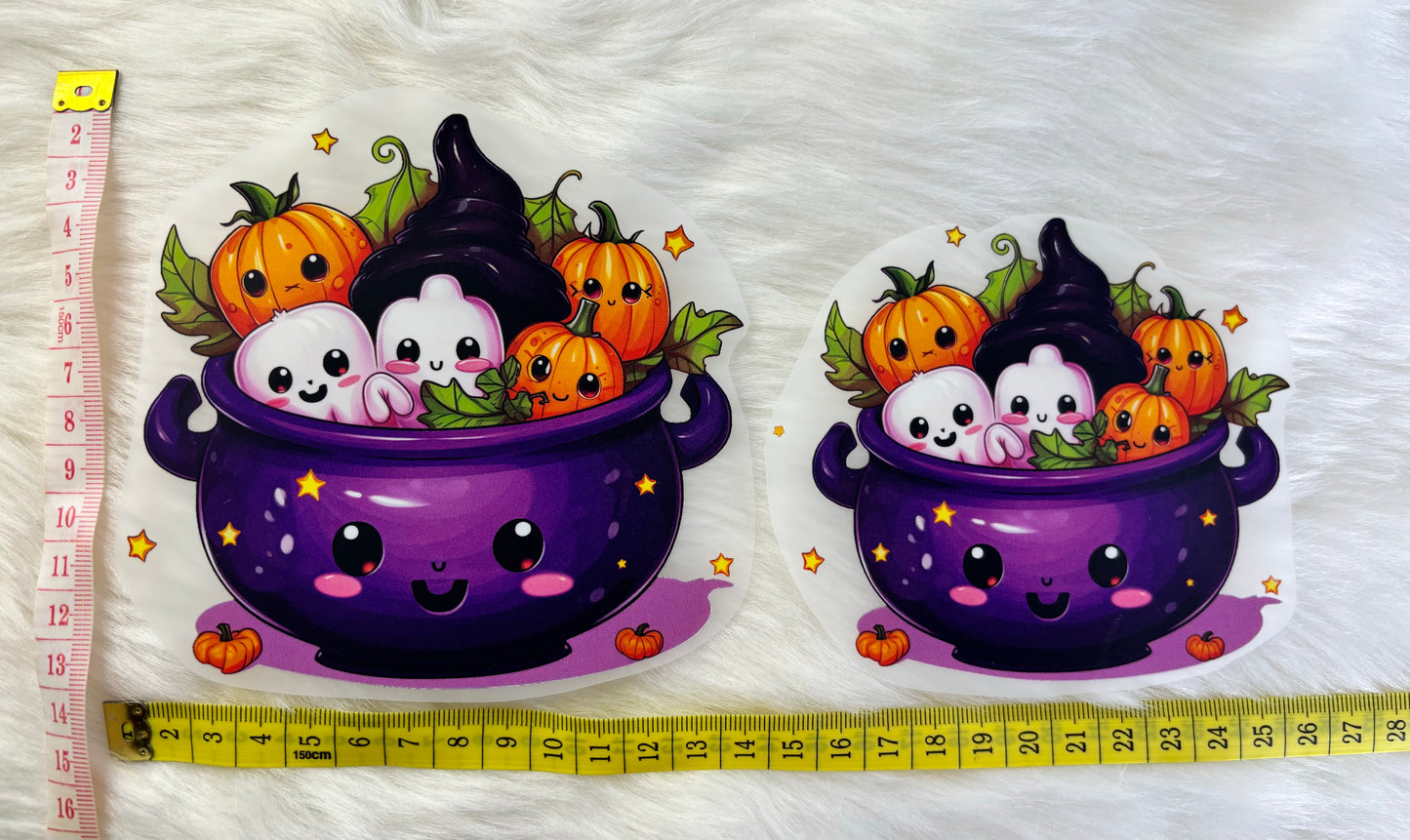Bügelbild Halloween Kessel