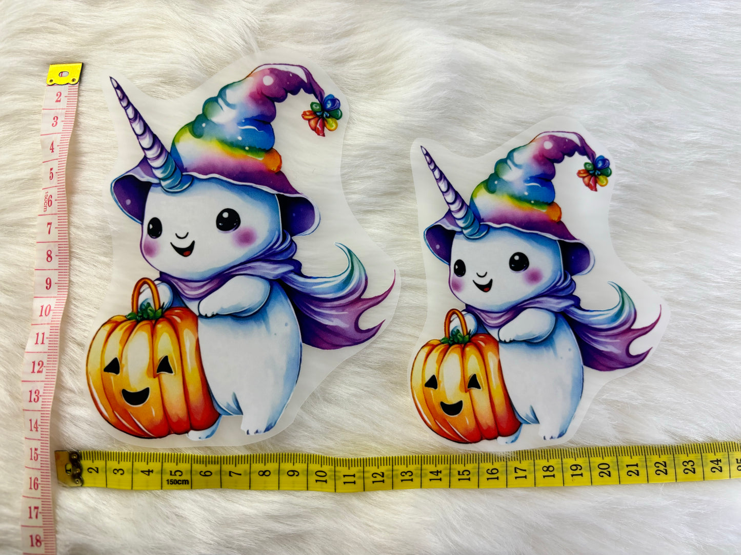 Bügelbild Halloween Einhorn Geist