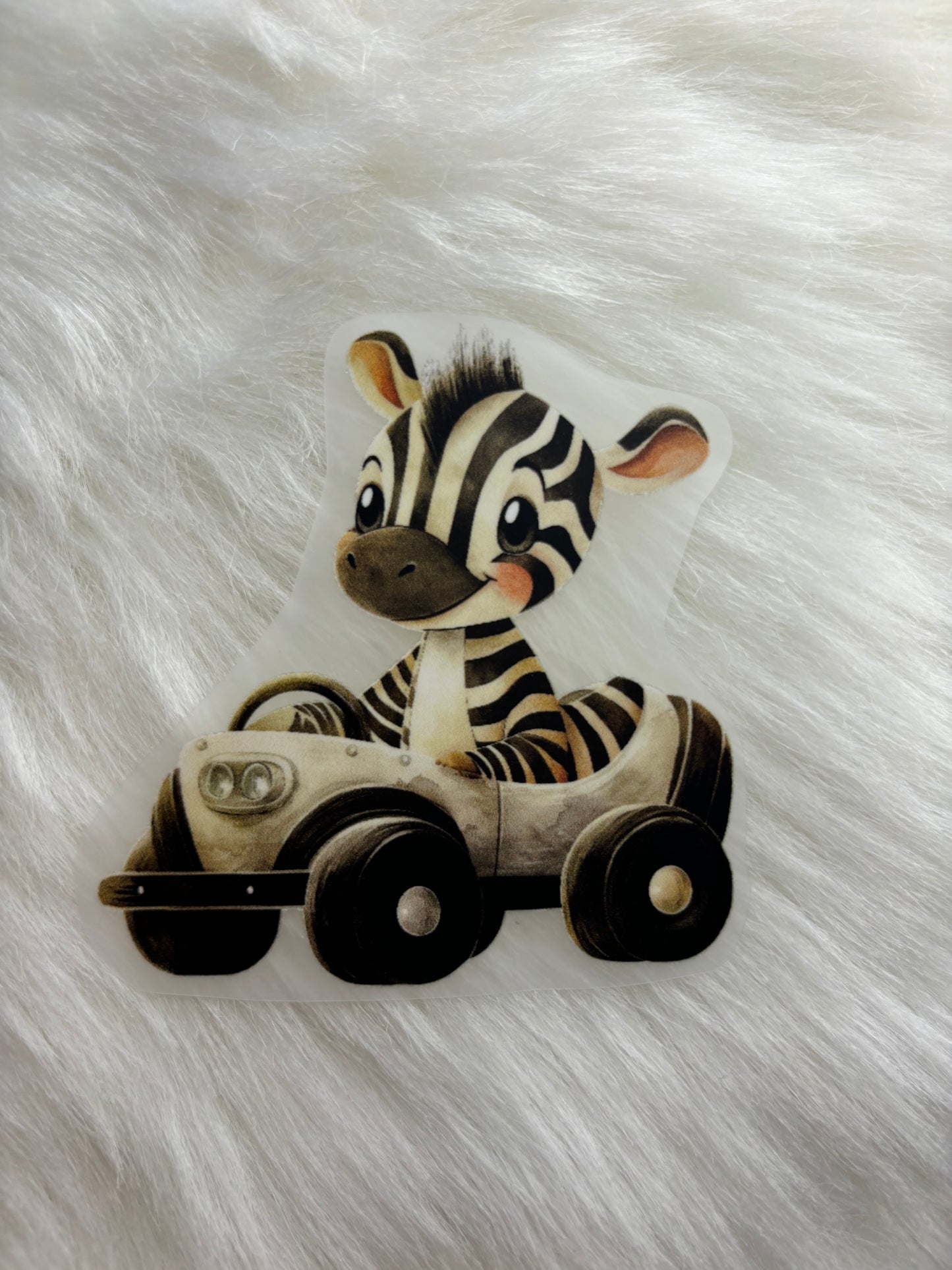 Bügelbild Auto Zebra