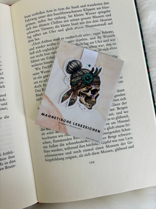 Magnetisches Lesezeichen Totenkopf